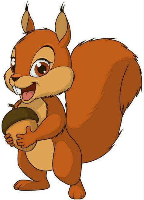 Squirrel Vector, Squirrel Clipart, Illustration Funny, Squirrel Funny, Cute Squirrel, Baby Squirrel, Cute Cartoon Drawings, Cute Cartoon Animals, Art Drawings For Kids