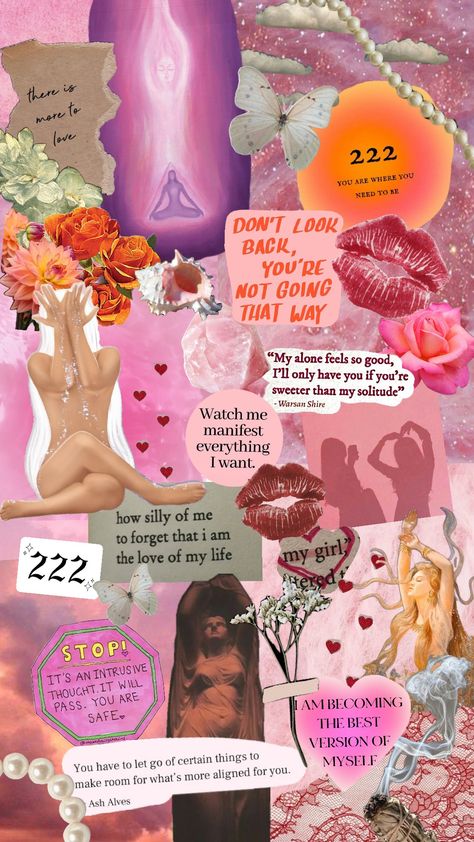 #healing #manifestation #collage #visionboard #moodboard #pink #healingera Vision Board Manifestation Collage, Phone Wallpaper Spiritual, Healing Mood Board, Manifest Images, Healing Collage, Affirmation Collage, Manifestation Collage, Wellness Collage, Manifestation Lockscreen