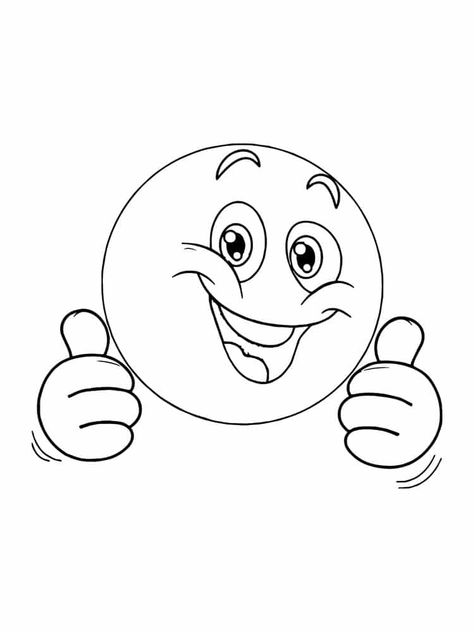 Smile Coloring Page, Smiley Smile, Emoji Coloring Pages, Smile Emoji, Smile Drawing, Emotion Faces, Face Outline, Cool Emoji, Happy Smiley Face