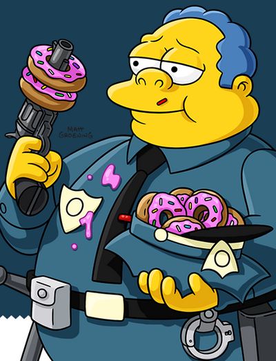 Chief Wiggum. Simpsons Poster, Chief Wiggum, Movies Cartoon, Wall Art Gift, The Simpsons, Lisa Simpson, Bart Simpson, Art Gift, Digital Artwork