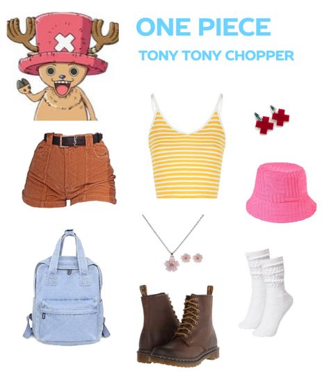 One Piece Anime Outfits Fashion Styles, One Piece Anime Outfits, Chopper One Piece Costume, Nami Outfits Inspired, One Piece Clothes Outfits Anime, Chopper Costume, One Piece Inspired Outfits Anime, Chopper Inspired Outfit, Chopper Outfits One Piece