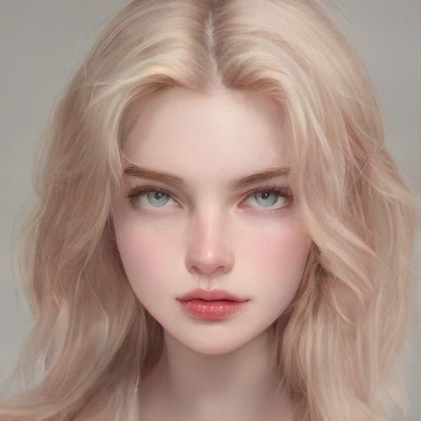 Real Face Drawing, Mikey Face, Anime Realistic, Artbreeder Portraits, Art Breeder, Long White Hair, Face Illustration, Digital Portrait Art, Face Characters