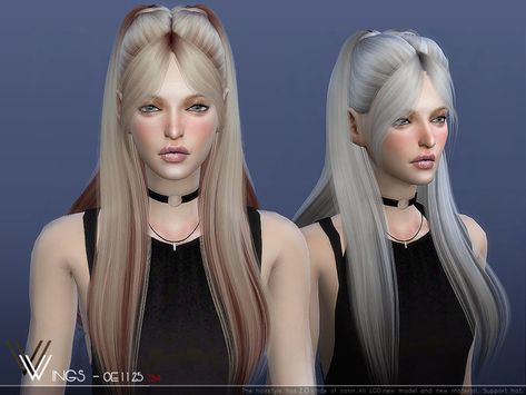 wingssims' WINGS-OE1125 Sims 4 Wings Hair, Clare Siobhan, Hair Wings, Die Sims 4, Cc Hair, Light Blue Hair, Sims 4 Anime, Pelo Sims, Sims 4 Gameplay