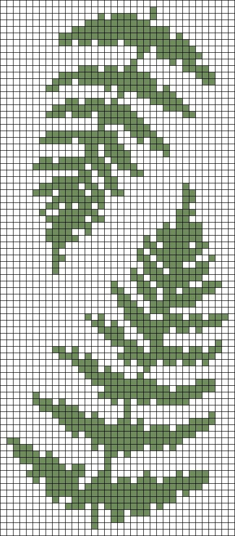 Alpha pattern #116445 | BraceletBook Fern Knitting Pattern, Monstera Leaf Cross Stitch Pattern, Leaf Cross Stitch Pattern Free, Leaf Tapestry Crochet, Monstera Leaf Pixel Art, Fern Cross Stitch Pattern, Leaf Grid Pattern, Fern Pixel Art, Alpha Pattern Monstera