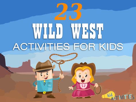 What child doesn't love playing cowboys and indians? Here you will find some of the best wild west activities for kids as well as some western themed party ideas. Saddle up and let's get planning. Yee-Haaa! Cowboys, Indians, Ranches, Horses, Cows, Trails, and good old 'Grub' is Cowboys And Horses, Western Day Activities, Wild West Camp Theme, Rodeo Games For Kids, Rodeo Activities For Kids, Western Activities For Kids, Wild West Theme Preschool Activities, Wild West Sensory Activities, Wild West Crafts For Kids