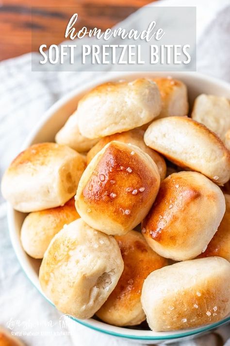 Homemade soft pretzel bites are easy to make and the perfect salty snack. Just as good as Pretzel Maker and you can enjoy them at home! #softpretzel #pretzelbites #softpretzelbites #pretzelbiteshomemade #pretzelbiteseasy #pretzelbitesrecipe #pretzelbitesdough #pretzel #homemadedough #homemadebread #homemadepretzel Pretzel Maker, Homemade Soft Pretzel Bites, Soft Pretzel Bites, Pretzel Bites Recipes, What Is Healthy Food, Homemade Pretzels, Homemade Soft Pretzels, Soft Pretzel, Snacks To Make