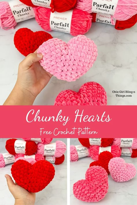 Crochet Heart Pillow, Crochet Heart Patterns, Valentines Day Crochet, Crocheted Hearts, Valentine's Day Crochet, Valentine Crochet, Crochet Valentine Patterns, Crochet Valentines, Crochet Valentine