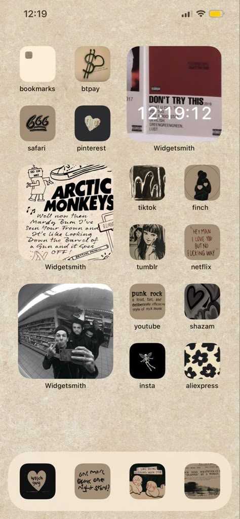 beige aesthetic black red the neighbourhood chase atlantic arctic monkeys ios 14 app icons widgetsmith The Neighbourhood Homescreen, Arctic Monkeys Widgetsmith, Arctic Monkeys Phone Layout, Black Phone Theme Aesthetic, Arctic Monkeys App Icons, Chase Atlantic Home Screen, Widgetsmith Ideas Red, Arctic Monkeys Phone Theme, Phone Themes Black