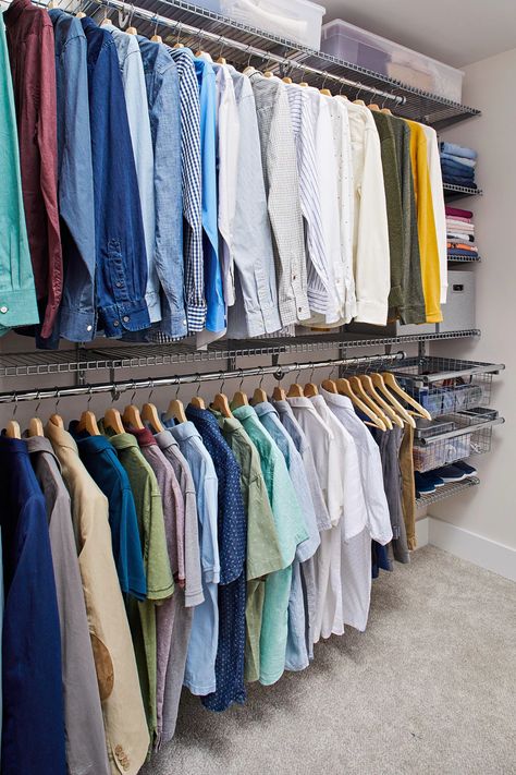 Your Biggest Closet Problems, Solved: 15 Storage Solutions to Try Today Biggest Closet, Makeshift Closet, T Shirt Storage, Small Linen Closets, Shirt Storage, Best Closet Organization, Craft Supply Storage, Clean Couch, Big Closets