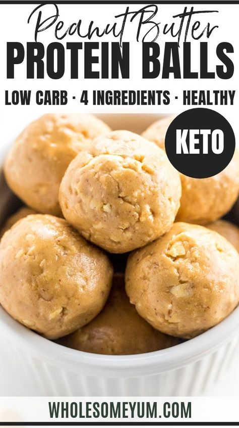 Protein Balls With Protein Powder, Protein Balls Recipe, Peanut Butter Protein Balls, Protein Balls Recipes, Peanut Butter Snacks, Wholesome Yum, Low Carb Peanut Butter, Low Carb Protein, Peanut Butter Protein