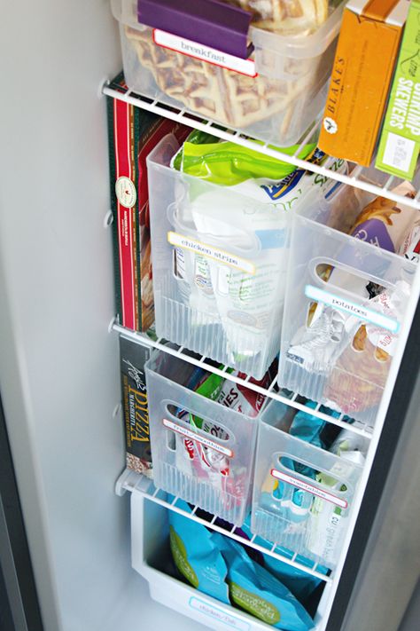 Freezer Organization, Freezer Storage, Side By Side Refrigerator, Refrigerator Organization, Chest Freezer, Fridge Organization, Organize Declutter, Container Store, Refrigerator Freezer