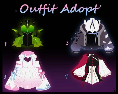 Vtuber Outfits, Outfit Adoptables, Magical Clothing, Adoptable Outfit, Manga Clothes, Anime Outfit, Clothing Design Sketches, Anime Inspired Outfits, Drawing Anime Clothes