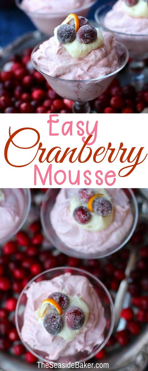 This Cranberry Mousse is easy to make and makes a wonderful palate cleanser for your Thanksgiving or Christmas meal! Cranberry Mousse Recipe, Cranberry Mousse, Cranberry Thanksgiving, Holiday Ice Cream, Berry Recipes, Christmas Meal, Sweet Smoothies, Palate Cleanser, Special Occasion Food