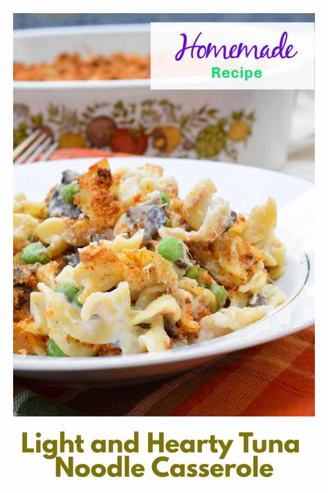 Tuna Noodle Casserole - Low Fat Recipe - Grumpy's Honeybunch Tuna Noodle Cassarole, Healthy Tuna Noodle Casserole, Tuna Noodle Casserole Easy, Family Favorite Casseroles, Ham And Noodle Casserole, Tuna Noodle Casserole Recipe, Favorite Casserole Recipes, Easy Casserole Dishes, Tuna Casserole Recipes