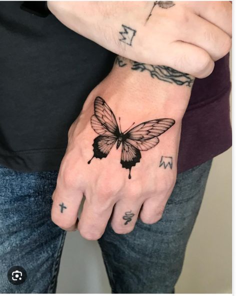 Moth Tattoo For Men, Moth Hand Tattoo Men, Moth Tattoo Men, Evil Butterfly, Minimalistic Butterfly, Butterfly Realistic, Male Butterfly, Butterfly Stomach, Tattoo Guys