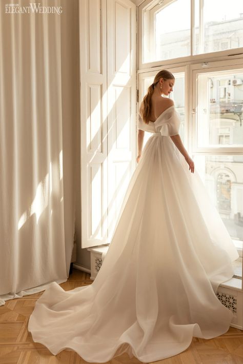 EVA LENDEL Darling 4 Full Wedding Dresses With Sleeves, Minimalist Tulle Wedding Dresses, A-line Wedding Gowns, Simple A-line Wedding Dress, A Line Wedding Dress Off The Shoulder, Off The Shoulder A Line Wedding Dress, Simple Unique Wedding Dresses, Minimalist Wedding Dress Elegant, Timeless Wedding Dress Elegant