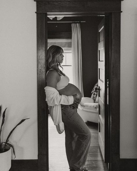 brittanie perry on Instagram: "36 weeks… happy mothers day to all 🤍   @kyvaughtphotos" Non Professional Maternity Pictures, Grainy Maternity Photos, Maternity Photos Black Bodysuit, Maternity Photography Home Ideas, Indoor Maternity Photoshoot Outfits, Indoor Home Maternity Photos, Self Done Maternity Pictures, Modern Maternity Photography, 36 Week Pregnancy Photos