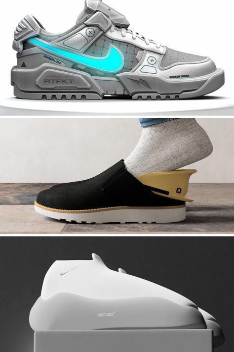 Futuristic Shoes Concept, Futuristic Sneakers, Concept Sneakers, Futuristic Shoes, Sock Sneakers, Shoes Drawing, Football Shoes, Designer Socks, Designer Jeans