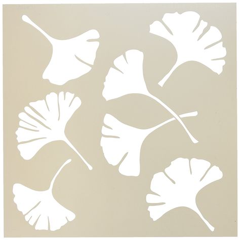 Leaves Stencil, Ginko Leaves, Art Deco Drawing, Renters Decorating, Diy Stationary, Gingko Leaves, Quilting Board, Leaf Stencil, Japanese Quilts