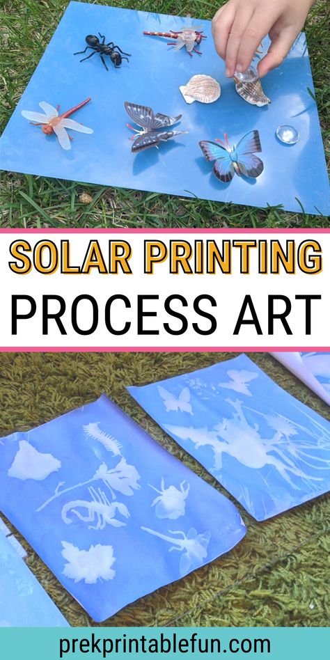 Solar Printing, Process Art Preschool, Science Art Projects, Science For Toddlers, Preschool Science Activities, Montessori Art, Science Crafts, Summer Preschool, Preschool Arts And Crafts