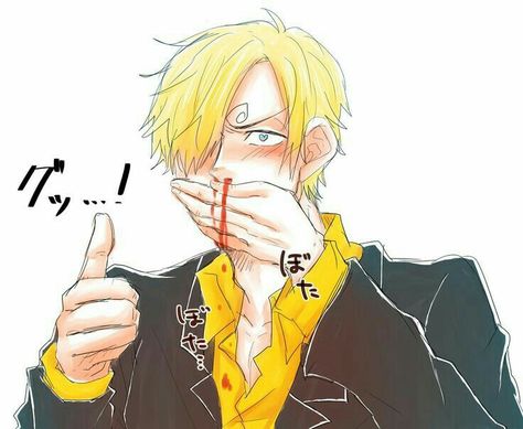 Vinsmoke Sanji, nosebleed, funny, thumbs up, text, blushing; One Piece One Piece Sanji, Anime Character, The Story, Wattpad, Blonde, One Piece, Books, Hair, Anime