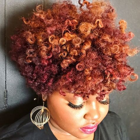 2,085 Likes, 20 Comments - The Cut Life (@thecutlife) on Instagram: “@charyjay is stunning with this texture & color by @pekelariley using #shineincolor “Burgundy…” Copper Afro, Cute Black Women, New Natural Hairstyles, Black Women Hair, Tapered Natural Hair, Natural Hair Cuts, Pelo Afro, Natural Styles, Scene Hair