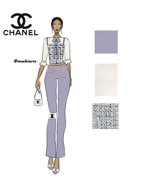 Chanel Design Sketch, Chanel Sketches, Chanel Girl, Fashion Evolution, Mode Chanel, Chanel Dress, Fashion Book, Lips Drawing, Chanel Designer