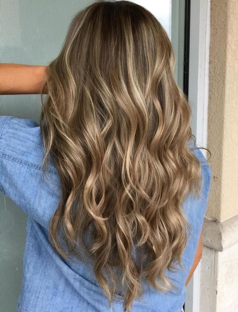 Brown Hair With Beige And Platinum Highlights Brunettes Balayage, Dark Blonde Balayage, Natural Dark Blonde, Balayage Long Hair, Hair 50, Pearl Blonde, Blonde Balayage Highlights, Bronde Balayage, Blond Balayage