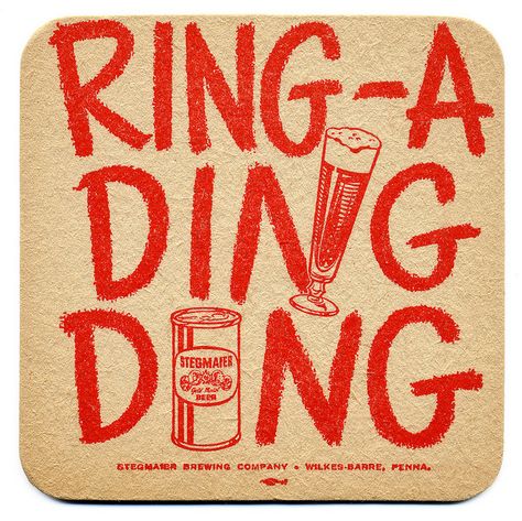 Ring-A Ding Ding Beer Posters, Beer History, Unique Lettering, Tangerine Dream, Brown Bottles, Bar Coasters, Beer Mats, Matchbox Art, Beer Coasters