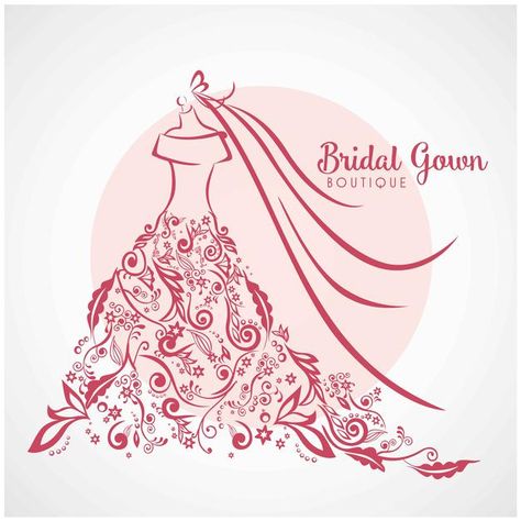 Dress boutique bridal floral logo templa... | Premium Vector #Freepik #vector #background #logo #wedding #business Bridal Logo, Dress Logo, Elegant Logo Design, Logo Design Collection, Happy Birthday Template, Floral Logo, Boutique Logo, Birthday Template, Wedding Business