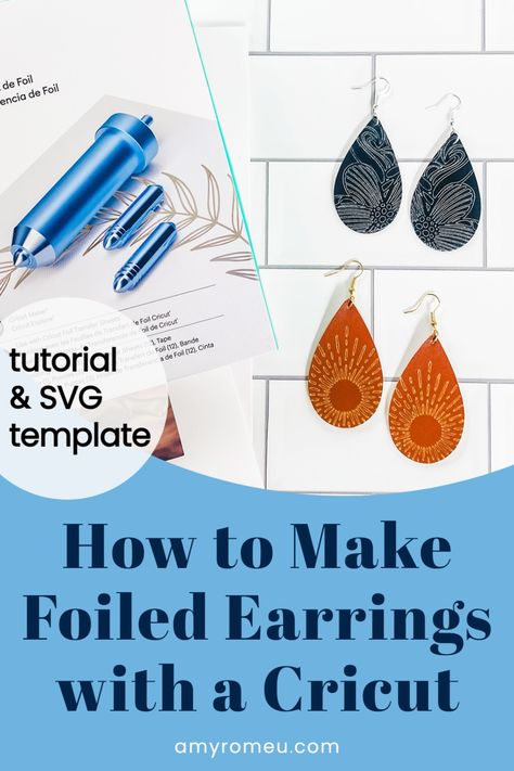 How To Make Faux Leather Earrings Cricut, Leatherette Earrings, Cricut Apps, Earrings Cricut, Cricut Foil, Cricut Leather, Earring Templates, Cricut Jewelry, Svg Earring