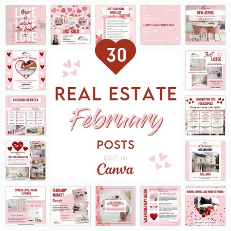 February Real Estate Marketing Ideas, Real Estate Marketing Valentines Day, February Real Estate Posts, Valentines Day Newsletter, Valentine’s Day Real Estate, Valentine’s Day Social Media Engagement Post, Real Estate Checklist, Messages Instagram, Home Buying Checklist