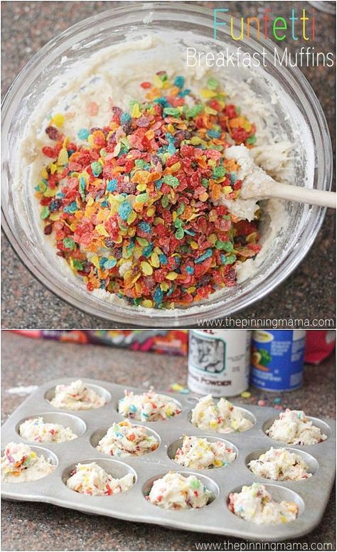 Funfetti Breakfast, Back To School Breakfast, Breakfast Ingredients, Fruity Pebbles, Think Food, Breakfast Muffins, Köstliche Desserts, Breakfast For Kids, Breakfast Dishes