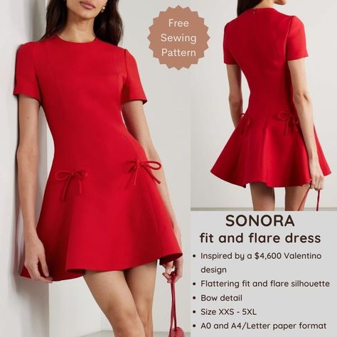 Sonora mini dress – Free PDF sewing pattern – Tiana's Closet Paper To Print, Flare Dress Pattern, Dress Sewing Patterns Free, Sewing Patterns Free Women, Free Pdf Sewing Patterns, Dress Patterns Free, Save The Earth, Hp Laptop, Diy Sewing Clothes