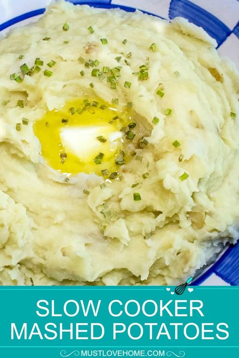 Slow Cooker Mashed Potatoes – Must Love Home Beer Butter, Delicious Mashed Potatoes, Vegetable Mash, Slow Cooker Mashed Potatoes, Potato Ideas, Buttermilk Mashed Potatoes, Recipe Slow Cooker, Buttered Vegetables, Homemade Mashed Potatoes