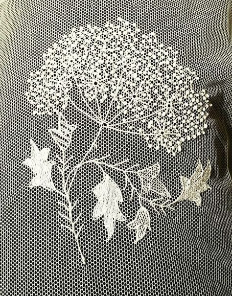 Limerick Lace, Carrickmacross Lace, Knotting Patterns, Tulle Crafts, Tulle Embroidery, Lace Art, Irish Lace, Needle Lace, Antique Lace