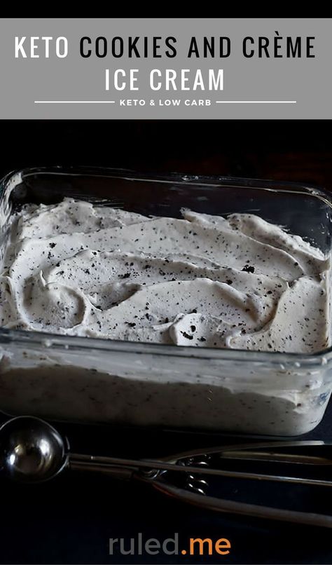 A delicious keto cookies and cream ice cream. Great for anyone that is also following a sugar free diet! #ketodiet #ketorecipes #ketogenicdiet Keto Cookies And Cream, Cookies And Cream Ice Cream, Desserts Keto, Low Carb Ice Cream, Sugar Free Diet, Cream Ice Cream, Keto Ice Cream, Diet Snacks, Keto Cookies