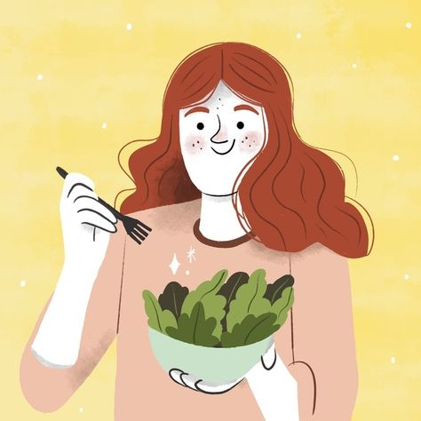 People Eating Drawing, People Eating Illustration, Eating Food Drawing, Salad Illustration, Eating Illustration, Eating Drawing, Cartoons Eating, Eid Fitr, Minimal Drawing