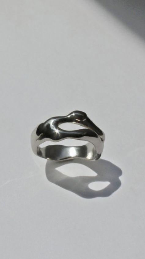 Liquid Silver Jewelry, Ring Casting Ideas, Handmade Silver Rings Ideas, Silver Clay Ring Ideas, Silver Clay Rings, Wax Ring Carving Ideas, Silver Clay Ring, Silver Clay Jewellery, Metal Clay Rings