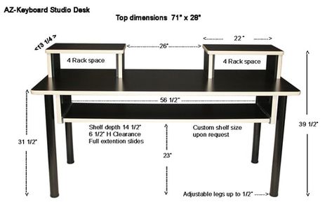 Music Studio Table, Studio Desk Music, Music Studio Desk, Recording Studio Furniture, Recording Studio Desk, Home Studio Desk, Music Desk, Home Recording Studio Setup, Keyboard Desk