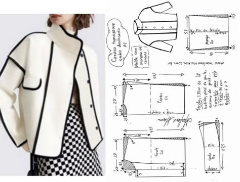 Pola Jaket, Ropa Upcycling, Easy Dress Sewing Patterns, Blouse Casual Fashion, Sewing Clothes Women, Couture Sewing Techniques, Dress Making Patterns, Diy Fashion Clothing, Blouse Pattern Sewing