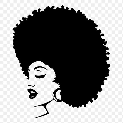 Drawing Afro, Sticker Transparent Background, Sticker Transparent, Hair Afro, Woman Png, Afro Hair, Afro Women, Woman Drawing, Public Domain Images