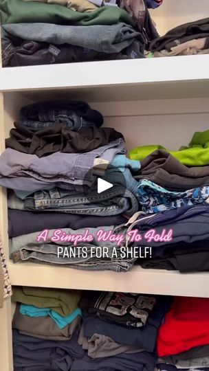 458K views · 7K reactions | 43_A #SIMPLE #WAY TO #FOLD #PANTS FOR A #SHELF! Part 7 of the #Mens’ #clothing and #accessory #organization series! It w | KeepitSimple Sparkles | KeepitSimple Sparkles · Original audio Fold Pants, How To Fold Pants, Pants Organization, Folding Techniques, Folding Clothes, A Shelf, Accessory Organization, Clothes Organization, Organization Ideas