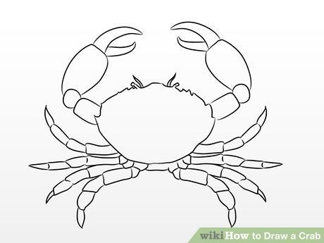 Image titled Draw a Crab Step 10 Crabs Drawing, Crab Sketch, Crab Drawing, Creatures Drawing, Sea Creatures Drawing, Crab Painting, Sea Drawing, Crab Art, Draw Animals