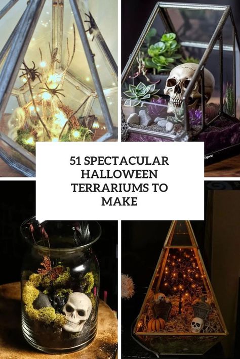 spectacular halloween terrariums to make Spooky Terrarium Diy, Diy Halloween Terrarium, Halloween Fairy Garden Ideas, Gothic Terrarium Ideas, Harry Potter Terrarium Diy, Horror Terrarium, Halloween Plants Diy, Spooky Garden Halloween, Halloween Terrarium Ideas