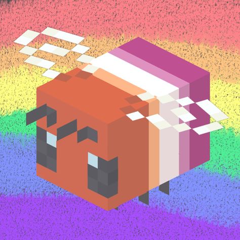 Minecraft Lesbian Flag, Minecraft Pride, Rainbow Pfp, Mafia Art, Pfp Minecraft, Minecraft Pfp, Minecraft Bee, Pride Pfp, Bee Icon