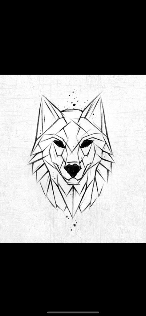 Outline Wolf Tattoo, Half Wolf Tattoo, Wolf Tattoo Stencil, Diamond Tattoo Designs, Geometric Wolf Tattoo, Wolf Tattoos Men, Geometric Wolf, Diamond Tattoos, Wolf Tattoo Design