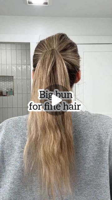 Lainey Ostrom on Instagram: "Want a big bun but you have fun hair? Here’s an easy hack for you! - - #messybuntutorial #lowbun #lowbunhairstyle #lowbuns #lowmessybun #messybunhairstyle #finehair #finehairstyles #thinhair #hairhack" Hair Updos For Medium Hair Casual, How To Bun, Easy Hair Dos, Long Fine Hair, Cute Bun Hairstyles, Easy Bun Hairstyles For Long Hair, Easy Updos For Medium Hair, Easy Updos For Long Hair, Hairstyle Updo