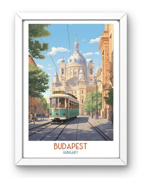 BodrumDesignArt - Etsy Turkey Budapest Travel Poster, Budapest Poster, Happy Graphics, Hungary Travel, Budapest Travel, City Poster, Gift Printable, Autumn Painting, Budapest Hungary