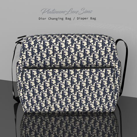 Dior Changing Bag / Diaper Bag | PlatinumLuxeSims on Patreon Sims 4 Backpack Cc, Sims 4 Decorations, Sims 4 Cc Build Mode, Sims 4 Luxury, Dipper Bag, Sims Legacy Challenge, Sims 4 Cc House, Sims Cc Hair, Ts4 Accessories